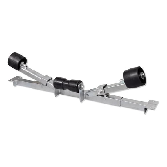 Pemberly Row Boat Trailer with Bottom Support Bracket and Keel Rollers in Silver