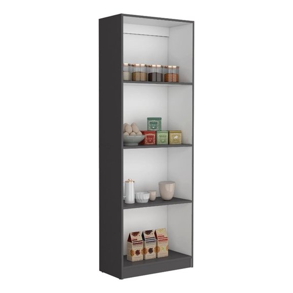 Pemberly Row Bookcase with 4 Shelves 71in Tall in Multi-Color