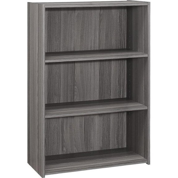 Pemberly Row Bookshelf Bookcase 4-Tier 36"H Office/Bedroom Laminate Grey