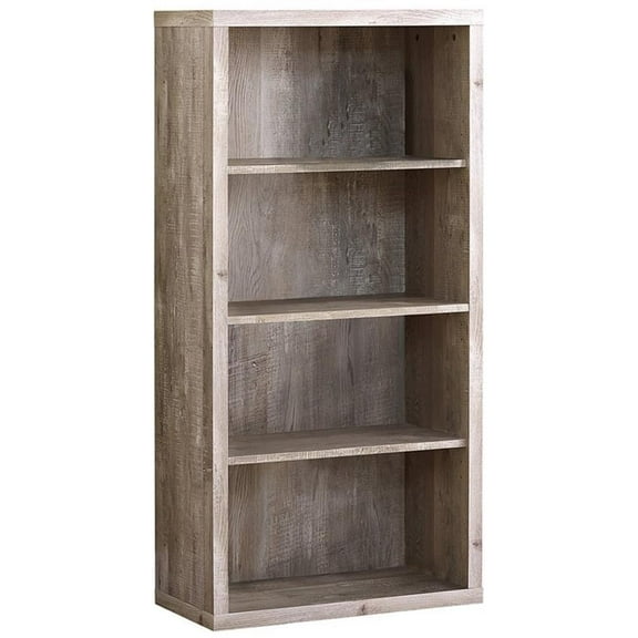 Pemberly Row Bookshelf Bookcase Etagere 5 Tier Office/Bedroom in Laminate Beige