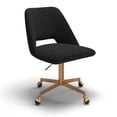 thumbnail image 1 of Pemberly Row Boucle Upholstered Seat and Back Rolling Chair in Black, 1 of 6