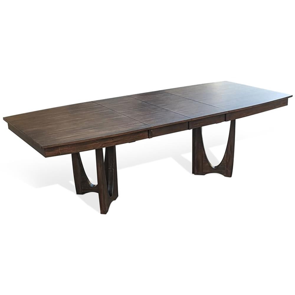 Pemberly Row Brown Contemporary Solid Wood Extension Dining Table ...