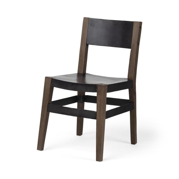 Pemberly Row Brown Dining Chair with Solid Indian Mango Wood (Set of 2)
