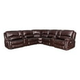 thumbnail image 1 of Pemberly Row Brown Leather 7-Piece Power Reclining Sectional, 1 of 11
