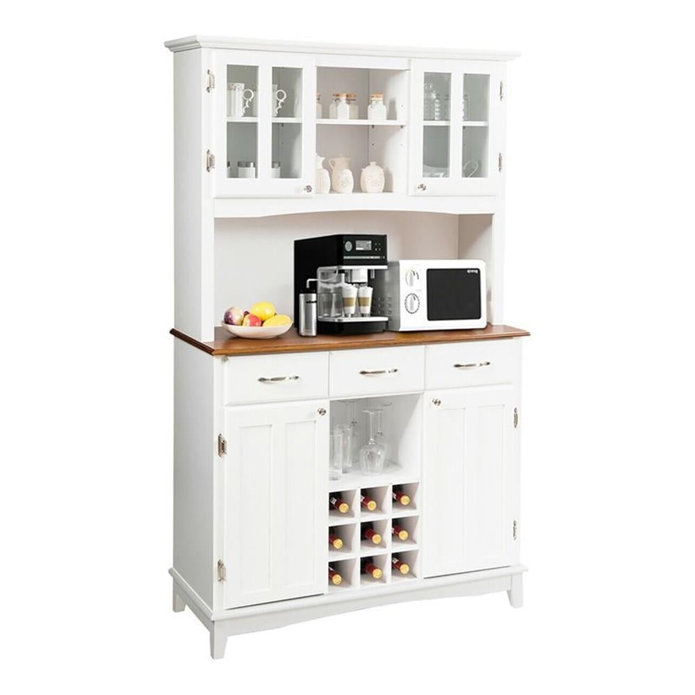Pemberly Row Buffet & Hutch Kitchen Storage Cabinet Cupboard w/ Wine ...