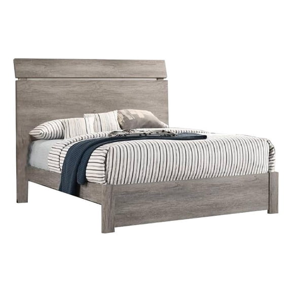 Pemberly Row California King Bed with Split Headboard in Distressed Gray