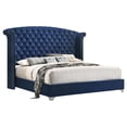 thumbnail image 1 of Pemberly Row California King Wingback Velvet Upholstered Bed Pacific Blue, 1 of 5