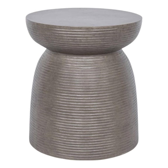 Pemberley Row Cement Gray Side Table Hourglass Durable Indoor/Outdoor Unassembled