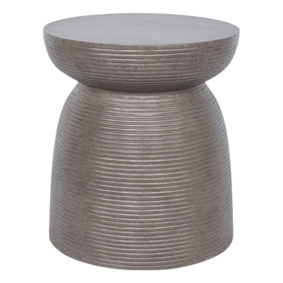 Pemberley Row Cement Gray Side Table Hourglass Durable Indoor/Outdoor Unassembled