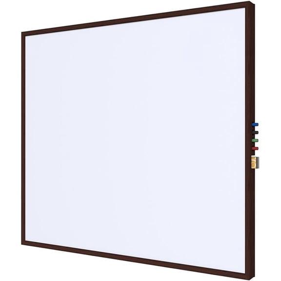 Pemberly Row Ceramic 2' x 3' Impression Whiteboard with Modern Frame in White