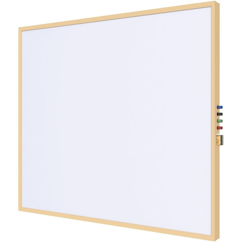 Pemberly Row Ceramic 3' x 4' Impression Whiteboard with Modern Frame in White
