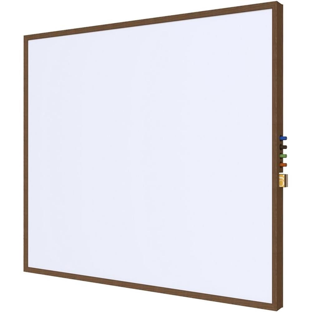 Pemberly Row Ceramic 3' x 4' Impression Whiteboard with Modern Frame in White