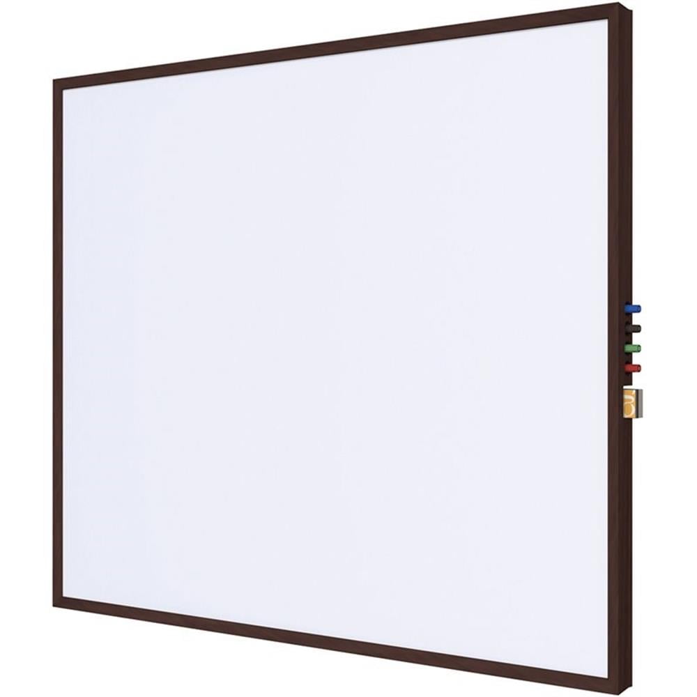 Pemberly Row Ceramic 3' x 4' Impression Whiteboard with modern Frame in White