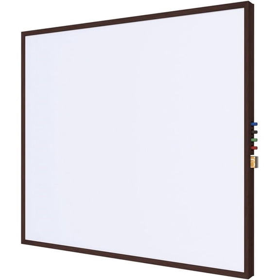 Pemberly Row Ceramic 3' x 4' Impression Whiteboard with modern Frame in White