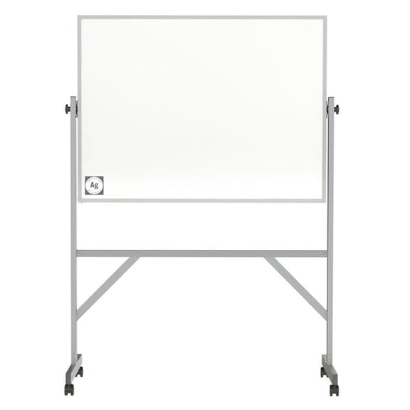 Pemberly Row Ceramic 3' x 4' Reversible Magnetic Hygienic Whiteboard in White