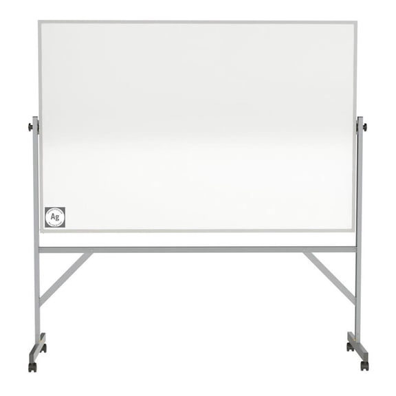 Pemberly Row Ceramic 4' x 8' Reversible Magnetic Hygienic Whiteboard in White