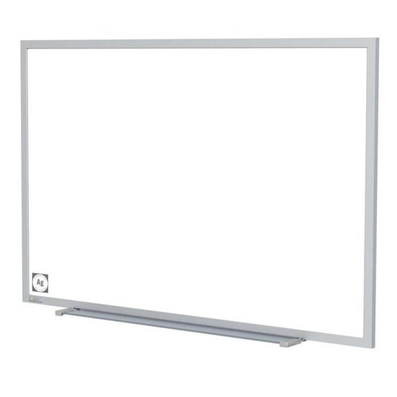 Pemberly Row Ceramic 4'x5' Magnetic Whiteboard with Aluminum Frame in White