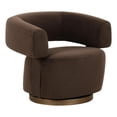 thumbnail image 1 of Pemberly Row Chocolate Brown Performance Velvet Swivel Accent Chair, 1 of 7