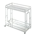 thumbnail image 1 of Pemberly Row Chrome Metal Faux Marble Mirrored Bar Cart with Shelf, 1 of 11