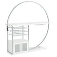 thumbnail image 1 of Pemberly Row Circular LED Wood Home Bar with Wine Storage White High Gloss, 1 of 20