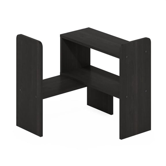 Pemberly Row Classic Desk Top Organizer Bookshelf in Espresso