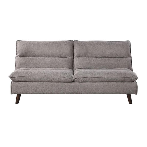 Pemberly Row Click Clack Convertible Sleeper Sofa with Wood Feet in Brown