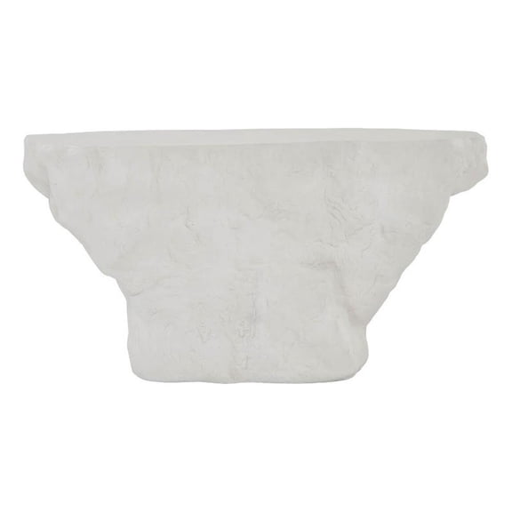 Pemberly Row Cliffside Sculptural White Concrete Console Table