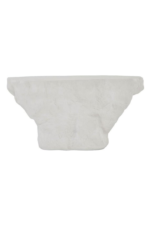 Cliffside Sculptural White Concrete Console Table