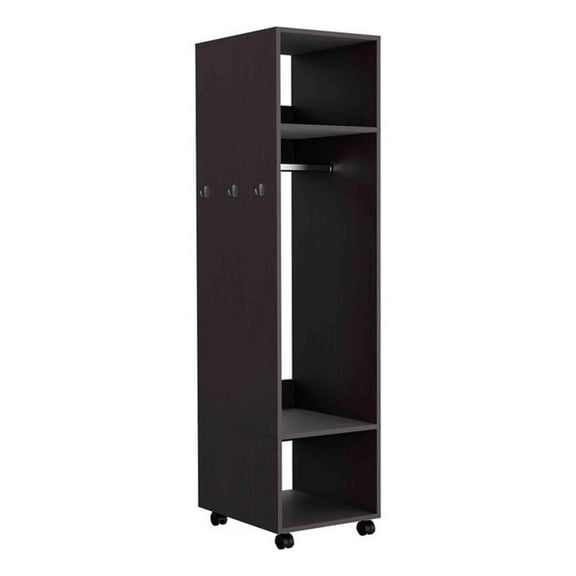 Pemberly Row Cluster Wardrobe with Mirror Engineered Wood Black