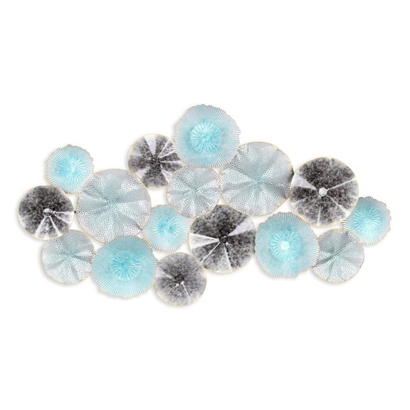 Pemberly Row Coastal Multi Dimensional Flower Burst Metal Wall Decor