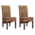 thumbnail image 1 of Pemberley Row Wicker Brown Dining Chair Hand-Woven Abaca Leaf Style 38" H x 19" W x 24" D Assembled, 1 of 8