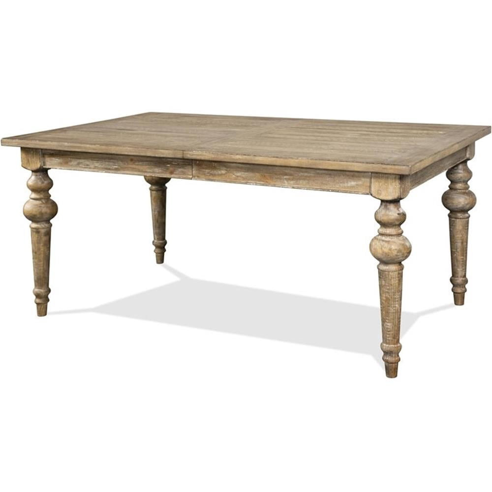 Pemberley Row Pine Snowy Desert Brown Dining Table Rectangular Extendable 66"-84" Unassembled