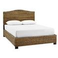 thumbnail image 1 of Pemberly Row Coastal Wood/Rattan King Size Platform Bed in Brown, 1 of 9