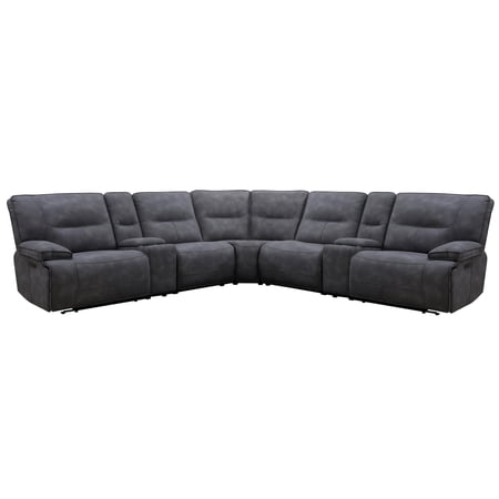 Pemberly Row Cobalt 7Piece Power ZG Reclining Adjustable Headrest Sectional