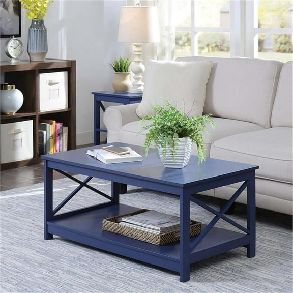 Pemberly Row Coffee Table in Blue Wood Finish