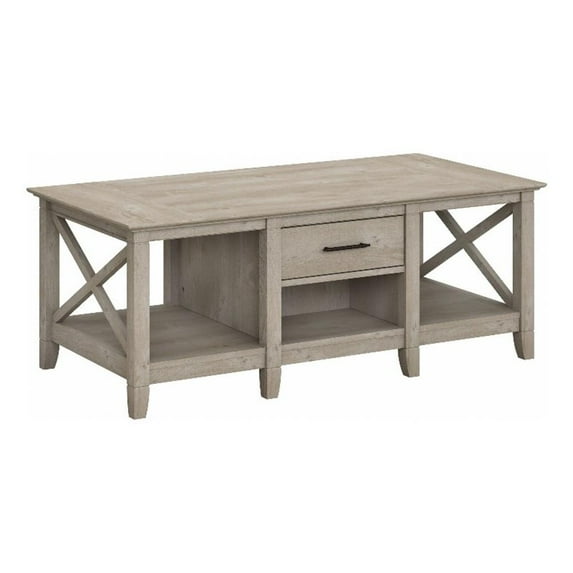 Pemberly Row Coffee Table with Storage in Washed Gray - Engineered Wood