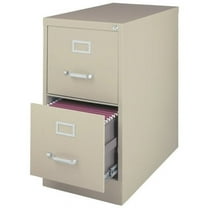 Pemberly Row Commerical Grade 25" Deep 2 Drawer Letter Vertical File Cabinet in Putty