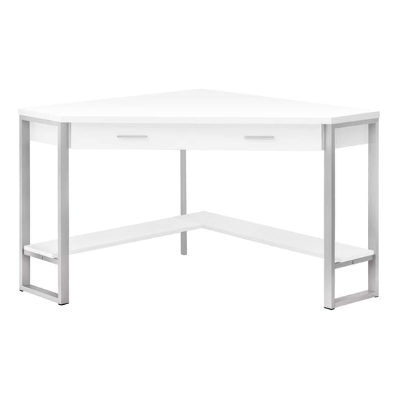 Pemberly Row Computer Desk Home Office Corner 42"L Work Laptop Metal White