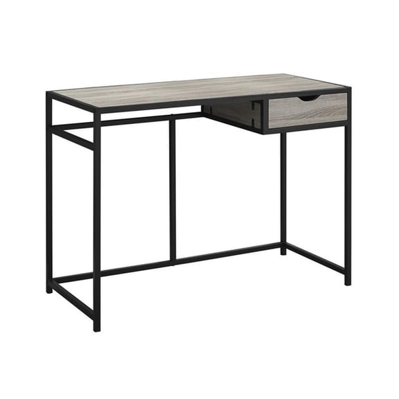 Pemberly Row Computer Desk Home Office Laptop Storage Drawer 42"L in Metal Brown