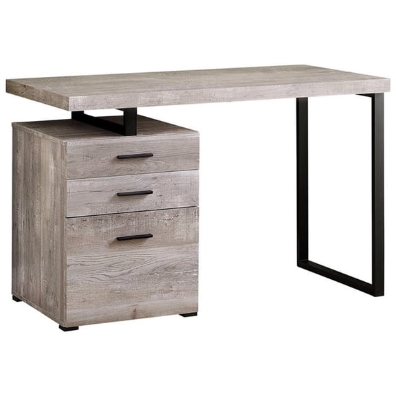 Pemberly Row Computer Desk Home Office Laptop Storage Drawers 48"L - Metal Beige