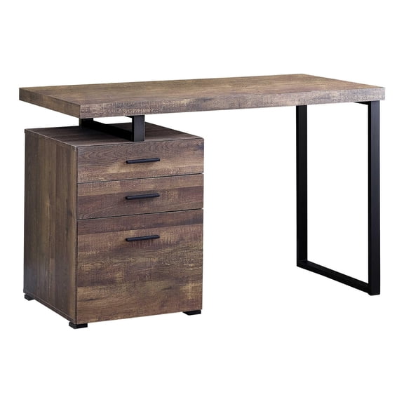 Pemberly Row Computer Desk Home Office Laptop Storage Drawers 48"L - Metal Brown