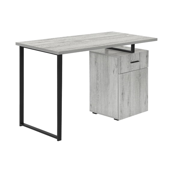 Pemberly Row Computer Desk Home Office Laptop Storage Drawers 48"L Metal Grey