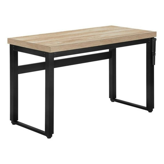 Pemberly Row Computer Desk Standing Adjustable 48"L Metal Natural