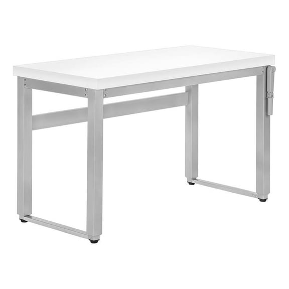 Pemberly Row Computer Desk Standing Adjustable 48"L Metal White