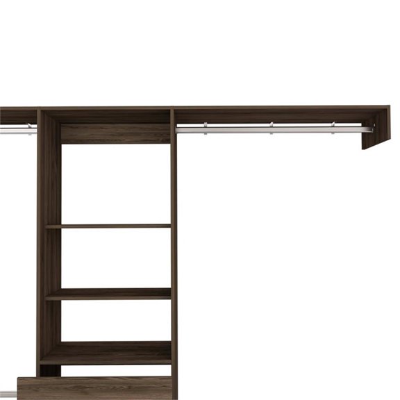 Pemberly Row Configurable Closet System 98in Wide in Dark Walnut