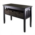 thumbnail image 1 of Pemberly Row Console Hall Table with 3 Foldable Baskets in Espresso, 1 of 1