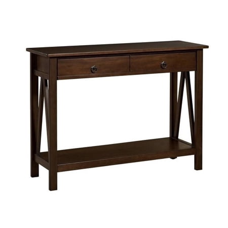 Pemberley Row Pine Antique Tobacco Console Table Rectangular 42" Unassembled