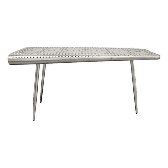 Pemberley Row Aluminum Silver Console Table Rectangular 56"x20"x28" Unassembled