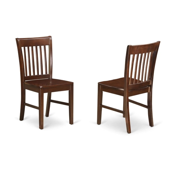 Pemberly Row Contemporary 11" Wood Dining Chairs in Mahogany (Set of 2)