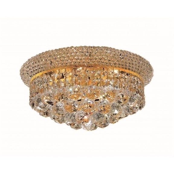 Pemberly Row Contemporary 14" 6 Light Royal Crystal Flush Mount